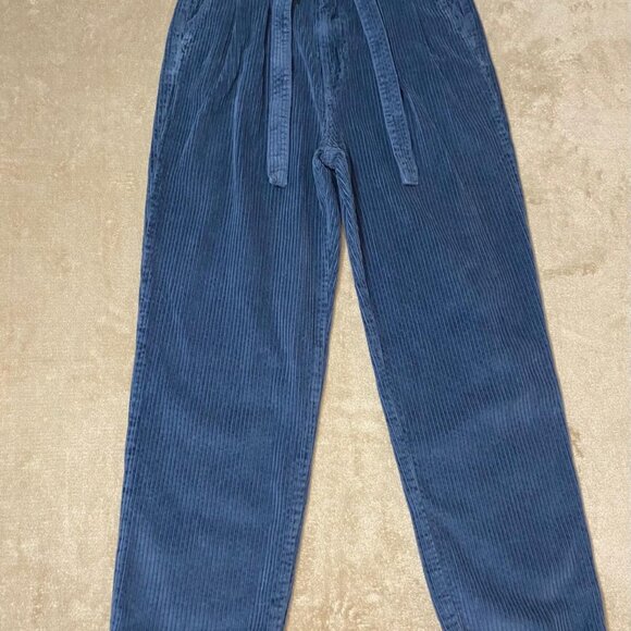 Abercrombie & Fitch Blue Corduroy High Waisted Pants with Belt Size 2 - Picture 3 of 7